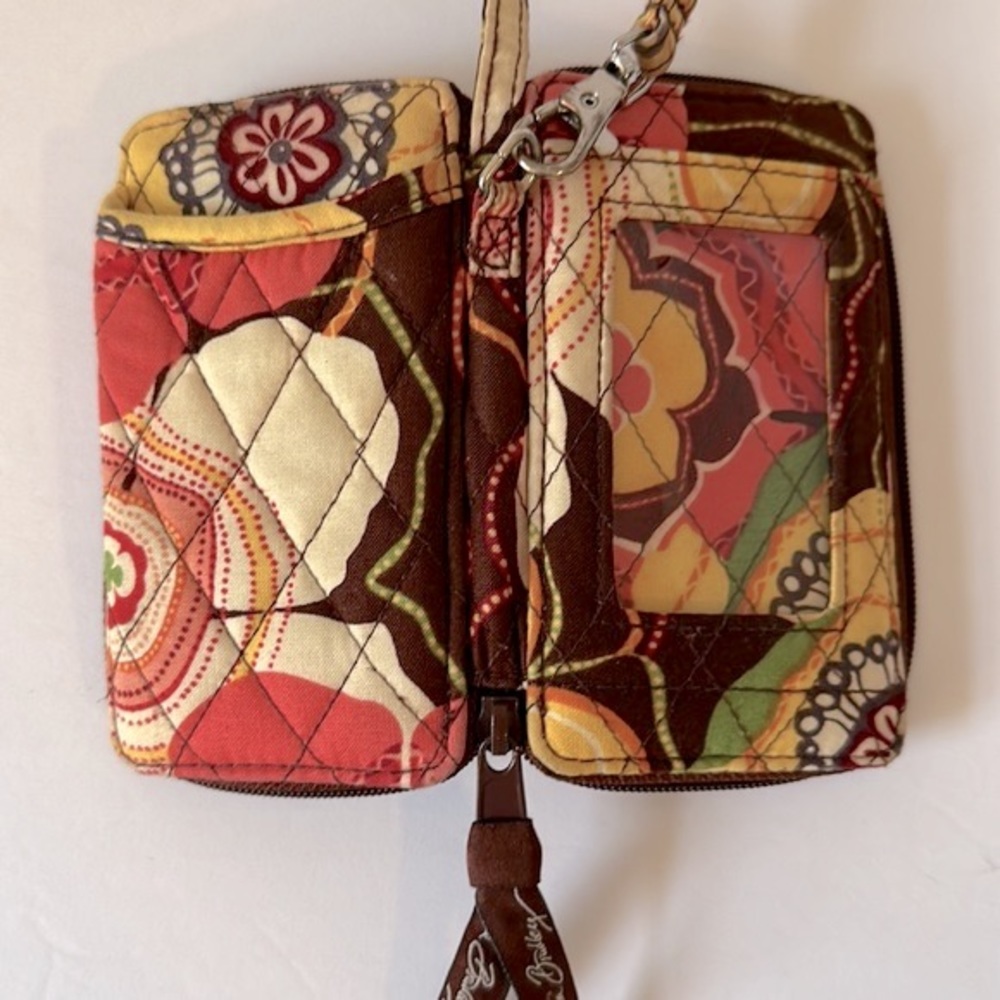 Vera Bradley Buttercup All in One Wristlet Zipper Wallet with ID Slot Floral - Picture 5 of 5